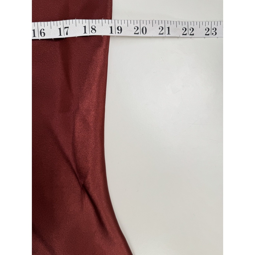 Altar'd State‎ Carlotta Satin Slip Dress Burgundy Wine Midi Spaghetti Strap Sz L - Picture 7 of 7